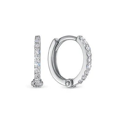 Купить серьги-кольца из белого золота с бриллиантами 000151364 ✴️в Zlato.ua