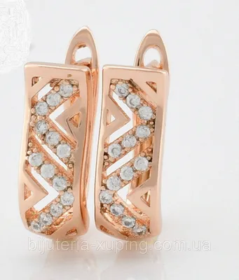 Серьги Xuping из медицинского золота, с переливающимися кристаллами купить  по цене 525.69 ₽ в интернет-магазине KazanExpress