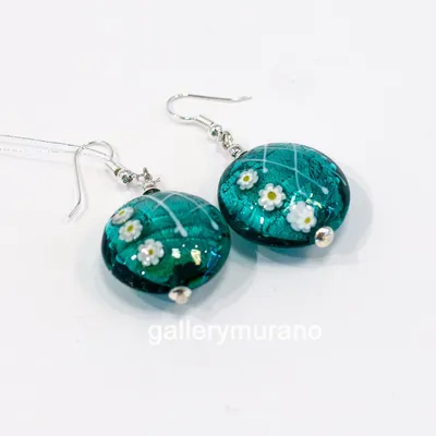 Серьги Green из муранского стекла в интернет-магазине Gallery Murano по  цене 2 500.00 р.