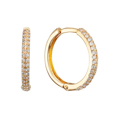 Широкие серьги-кольца с крупными стразами :: LICHI - Online fashion store