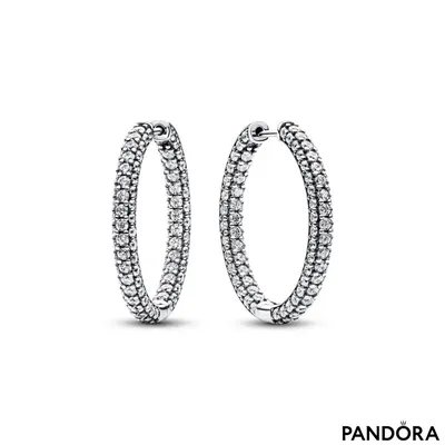 Однорядные серьги-кольца Pandora Timeless Pavé | Site-ul oficial al  bijuteriilor originale PANDORA SF1 CLIPS SRL