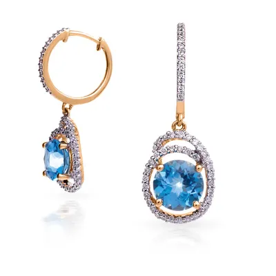 Серьги кольца с бриллиантами COMBO DIAMONDS EARRINGS на заказ из белого и  желтого золота, серебра, платины или своего металла