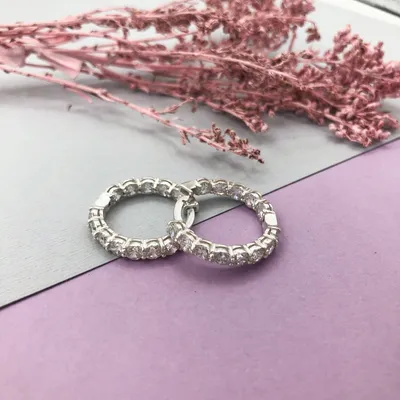 Серебряные серьги Кольца с камнями (ID#250414602), цена: 1760 ₴, купить на  Prom.ua