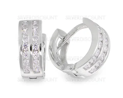 Серебряные серьги кольца с камнями 000.748 | Silver style UA