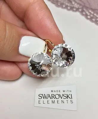 Серьги Swarovski сердце красное HARO661, Гармаш Елена - ручной работы на  UkrainArt