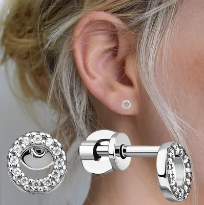 ATLANTA jewelry Серьги гвоздики серебро 925, пусеты ювелирные круглые с  камнями - купить с доставкой по выгодным ценам в интернет-магазине OZON  (804133985)