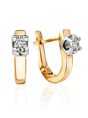 Золотые длинные серьги с бриллиантами — Покровский ювелирный завод