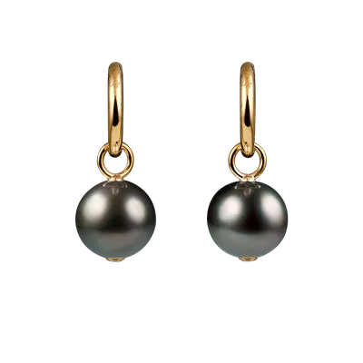 Золотые серьги с черным жемчугом Pearl dreams P 2 210 YP15 | Jewellery  Theatre
