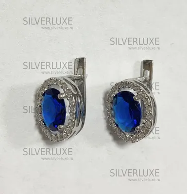 Серебряные серьги подвески с синим камнем (ID#655611289), цена: 765 ₴,  купить на Prom.ua