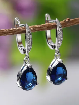 Купить Серьги с синим кристаллом и прозрачными камнями 292381C01 ⋆ PANDORA