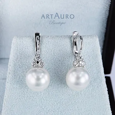 Серьги с жемчугом и бриллиантами | Pearls, Jewelry, Pearl earrings