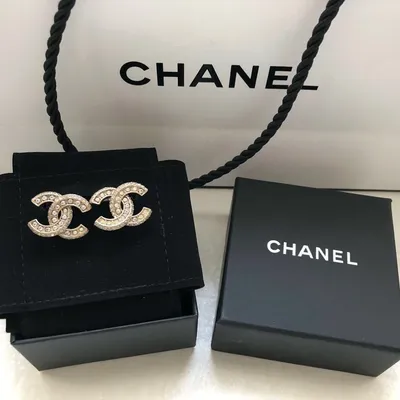 Золотые серьги с бриллиантами в стиле Chanel 2121502