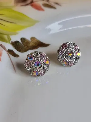 Серьги серебряные со стразами Swarovski \"Сердце\" арт. 2129478/9