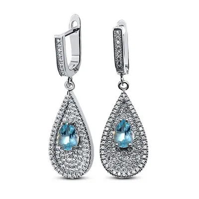Классические синие серьги в виде капли воды из стерлингового серебра 925  пробы, женские короткие серьги, милый романтический подарок | AliExpress