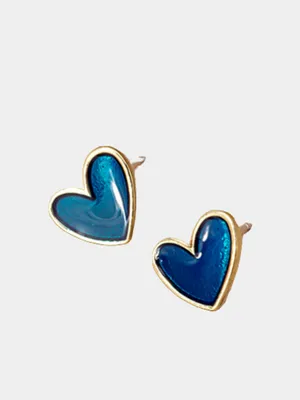 2023 милые эмалированные серьги в форме сердца бордового цвета для женщин и  девушек, подвески в виде сердца золотого цвета, украшения | AliExpress