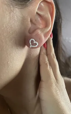 Серьги в виде сердца ❤️ Купить золотые сережки сердце в Украине - OLIVA  Jewels