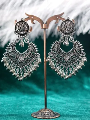 Турецкие серьги в восточном стиле - Vintage Oriental Ottoman Style Silver  plated Turkish Tribal Boho Earrings | afgan-bazar.ru