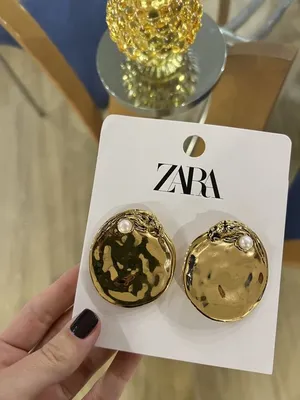 ZARA ПРЯМОУГОЛЬНЫЕ СЕРЬГИ - LIMITED EDITION, ЗОЛОТОЙ, 1856/910 – купить за  3 744 P | kupizara.ru