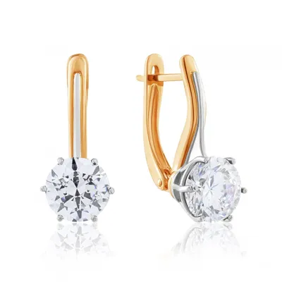 Золотые женские серьги Кольца с камнями (ID#1376804996), цена: 14150 ₴,  купить на Prom.ua