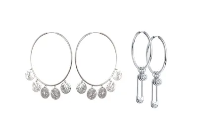 Серебряные серьги кольца: купить сережки конго из серебра в Киеве, Украина  | Каталог и цены интернет магазина Minimal