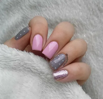 Серый маникюр: новинки фото, тенденции 2020 | Soft pink nails, Stylish  nails, Nails