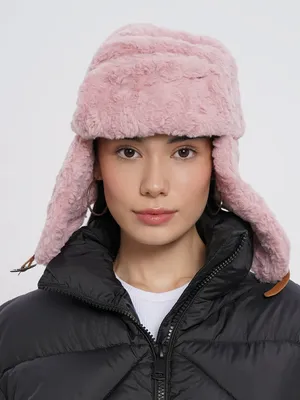Плюшевая шапка-ушанка, цвет: розовый купить в интернет-магазине ТВОЕ,  арт.B2099