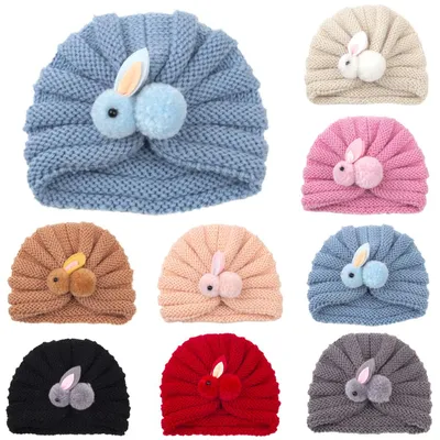 Купить Детская вязаная крючком массивная вязаная шапка-бини для мальчиков и  девочек, зимние теплые шапки в стиле каваи | Joom