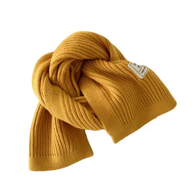 Купить детский шарф вязаный желтый теплый | интернет магазин шарфов
