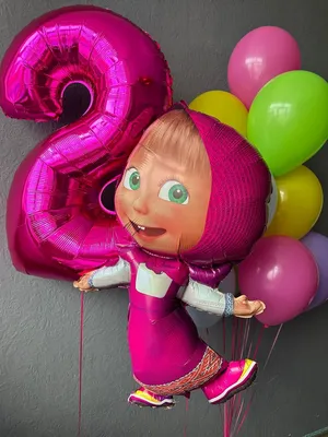 Композиция из воздушных шаров Маша и Медведь на один годик девочке - купить  с доставкой в Москве, цена 3 445 руб.