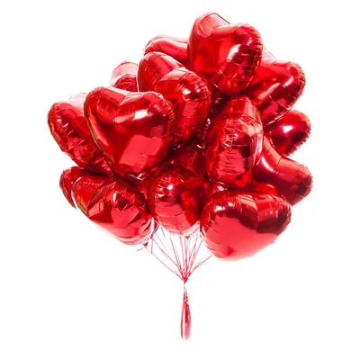 Белые и розовые сердца на 14 февраля - воздушные шары с доставкой