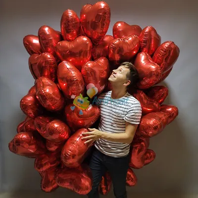 Фольгированные шары Сердца САТИН FLAMINGO купить на vov4ik.by в Минске