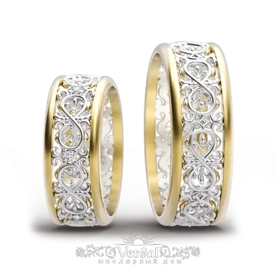 Самые красивые обручальные кольца из белого и желтого золота, с  бриллиантами, 585 пробы в Москве, цена