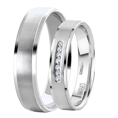 Обручальные кольца серебряные с позолотой широкие гладкие пара -  интернет-магазин ювелирных украшений
