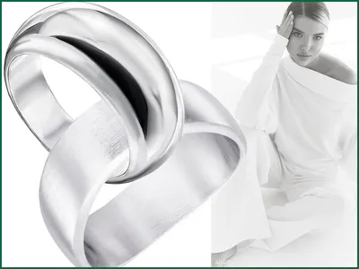ᐉ Серебряные обручальные кольца позолоченные широкие купить по доступной  цене (арт. 1754685507)