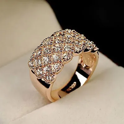 USTAR Широкие Свадебные кольца на палец для женщин с блестящим AAA  кубическим цирконием, розовые золотистые Кристаллы Женские кольца для  помолвки anel | AliExpress