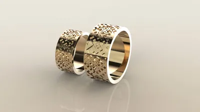 Широкие обручальные кольца Encanto Grande с вензелями в центре купить от  96551 грн | EliteGold.ua