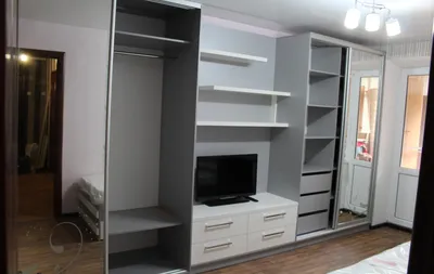 Шкаф купе с нишей под телевизор ТВ-8 (2300х3400х600) - купить в Москве,  цена с установкой