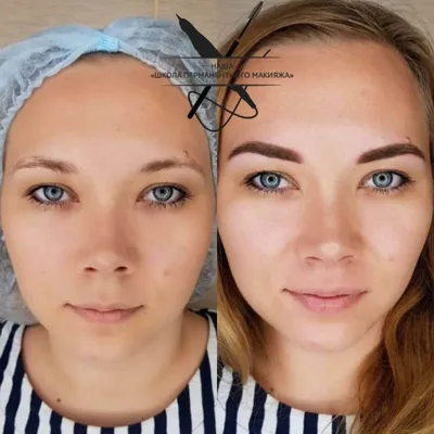 Перманентный макияж бровей и век. Работа ученика Школы Permanent Makeup  www.9808852.ru |