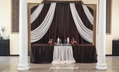 Оформление свадебного зала ресторана \"Никитин\" шоколадным цветом |  Prestige-wedding.ru