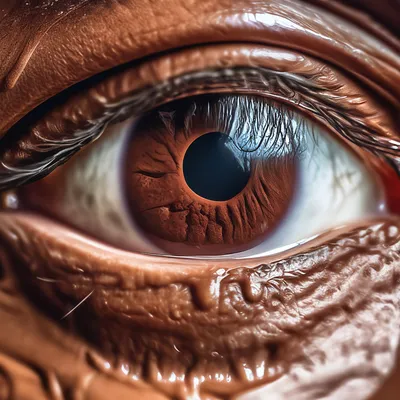 Шоколадный глаз, реалистично, крупным …» — создано в Шедевруме