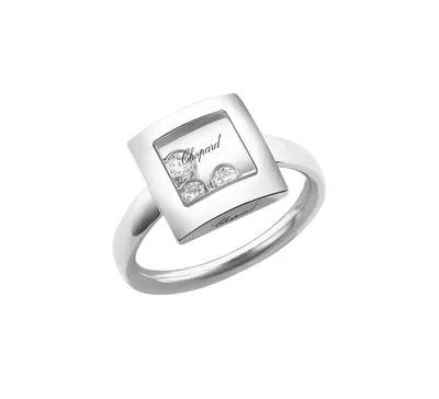 Кольцо Happy Curves Chopard Happy Diamonds 829224-1010, белое золото,  плавающие бриллианты | Mercury