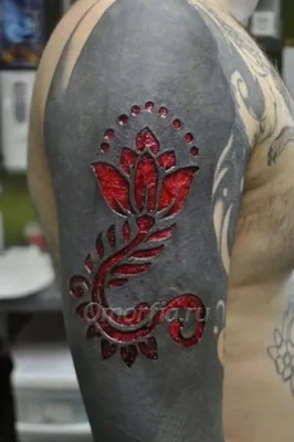 Шрамирование с окрашиванием. | Эскизы татуировок | ВКонтакте