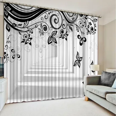 Черно белые шторы в гостиную (74 фото) » НА ДАЧЕ ФОТО