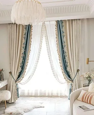 Комбинированные шторы в гостиную | Инжу салон штор