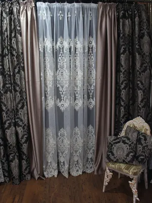 Готовый комплект тюля и штор в классическом стиле в зал, спальную, гостиную.  Турция. (ID#1390536642), цена: 6500 ₴, купить на Prom.ua
