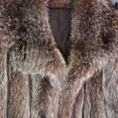 Шуба из енота с английским воротником и тонким кожаным поясом — купить в  SAGITTA в Нижнем Новгороде