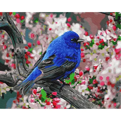 Картина маслом \"Синяя птица счастья N3\" 30x30 JR190220 купить в Москве