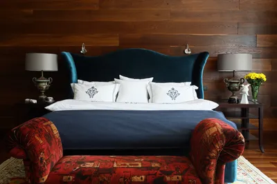 Спальня в Скандинавском стиле; синяя…» — создано в Шедевруме