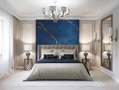 Спальня Синяя | Дизайн-проекты партнёров Ампир Декор