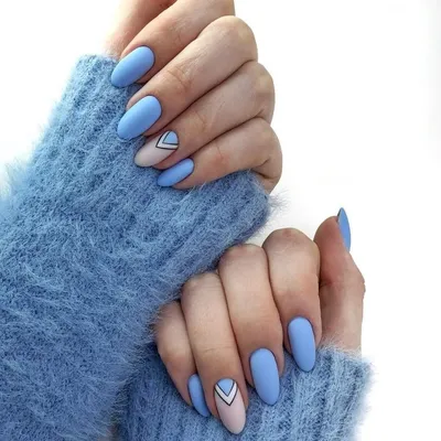 Голубой матовый маникюр | Дизайнерские ногти, Красивые ногти, Нейл-арт